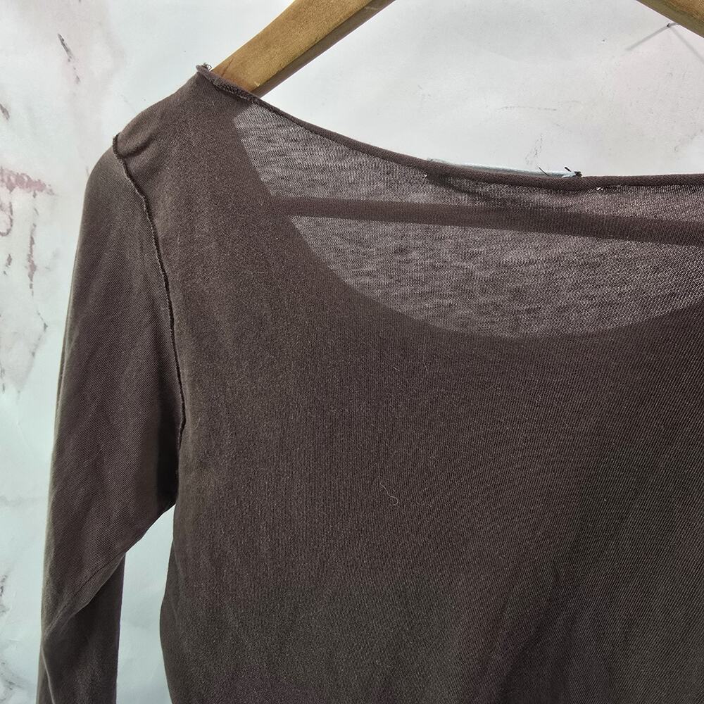 Anthropologie T Shirt Womens Medium Brown Long Sleeve Chocolate Velvet Graham - Picture 6 of 12